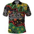 Personalized Penrith Panthers Polo Shirt Aboriginal Pattern with Graffiti Style Design