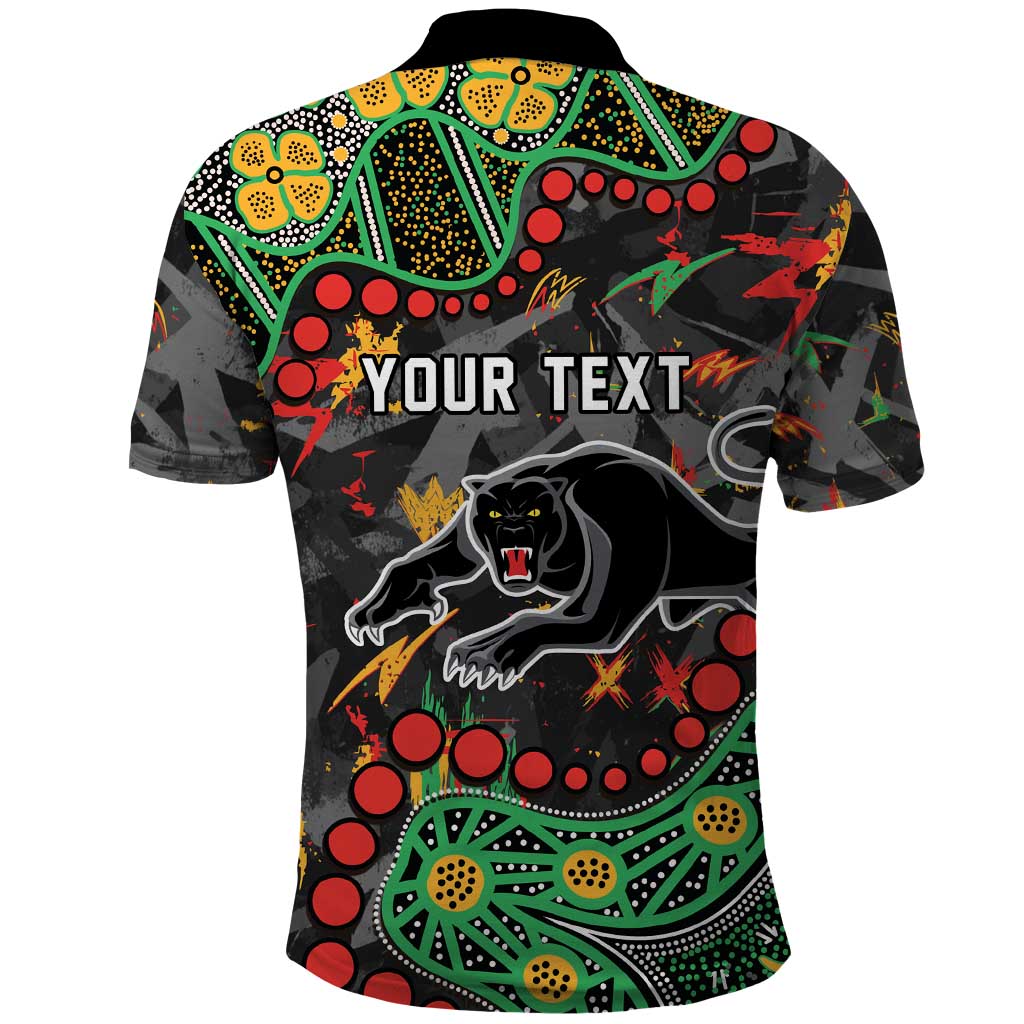 Personalized Penrith Panthers Polo Shirt Aboriginal Pattern with Graffiti Style Design