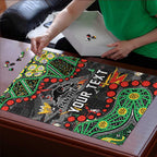 Personalized Penrith Panthers Puzzle Aboriginal Pattern with Graffiti Style Design