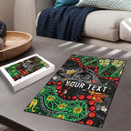 Personalized Penrith Panthers Puzzle Aboriginal Pattern with Graffiti Style Design