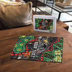 Personalized Penrith Panthers Puzzle Aboriginal Pattern with Graffiti Style Design