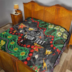 Personalized Penrith Panthers Quilt Aboriginal Pattern with Graffiti Style Design