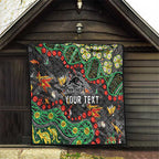 Personalized Penrith Panthers Quilt Aboriginal Pattern with Graffiti Style Design