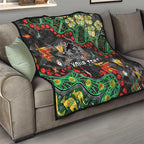Personalized Penrith Panthers Quilt Aboriginal Pattern with Graffiti Style Design
