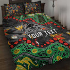 Personalized Penrith Panthers Quilt Bed Set Aboriginal Pattern with Graffiti Style Design