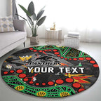 Personalized Penrith Panthers Round Carpet Aboriginal Pattern with Graffiti Style Design