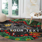 Personalized Penrith Panthers Round Carpet Aboriginal Pattern with Graffiti Style Design