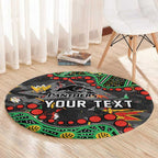 Personalized Penrith Panthers Round Carpet Aboriginal Pattern with Graffiti Style Design