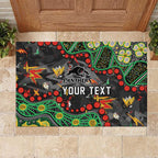 Personalized Penrith Panthers Rubber Doormat Aboriginal Pattern with Graffiti Style Design