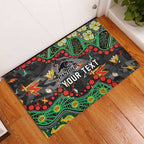 Personalized Penrith Panthers Rubber Doormat Aboriginal Pattern with Graffiti Style Design