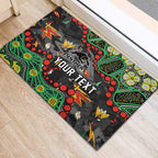 Personalized Penrith Panthers Rubber Doormat Aboriginal Pattern with Graffiti Style Design