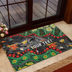 Personalized Penrith Panthers Rubber Doormat Aboriginal Pattern with Graffiti Style Design