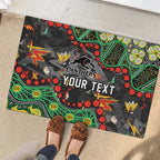 Personalized Penrith Panthers Rubber Doormat Aboriginal Pattern with Graffiti Style Design