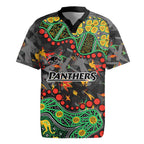 Personalized Penrith Panthers Rugby Jersey Aboriginal Pattern with Graffiti Style Design