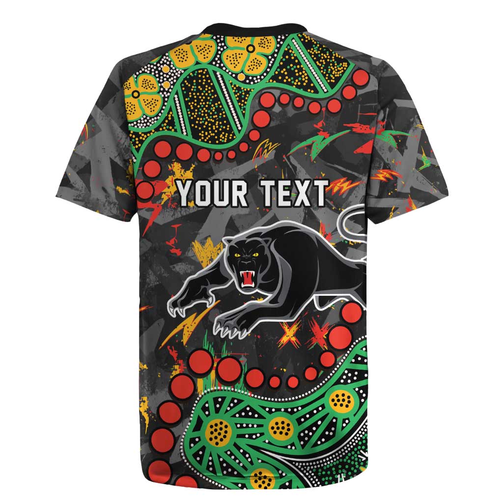 Personalized Penrith Panthers Rugby Jersey Aboriginal Pattern with Graffiti Style Design