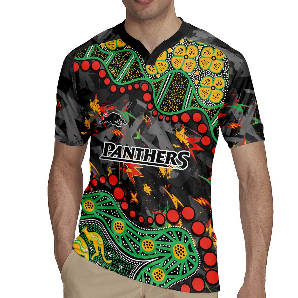 Personalized Penrith Panthers Rugby Jersey Aboriginal Pattern with Graffiti Style Design