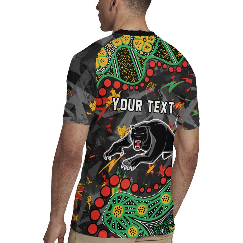Personalized Penrith Panthers Rugby Jersey Aboriginal Pattern with Graffiti Style Design