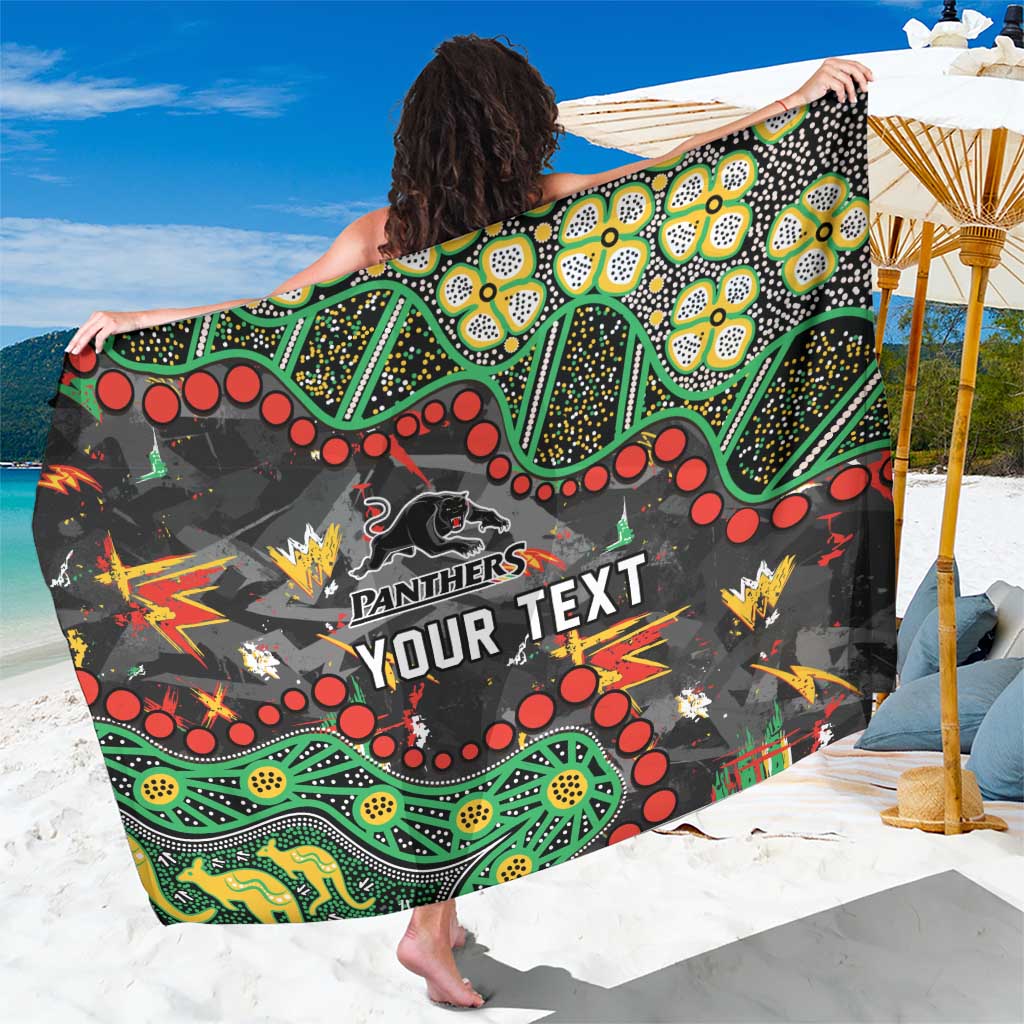 Personalized Penrith Panthers Sarong Aboriginal Pattern with Graffiti Style Design