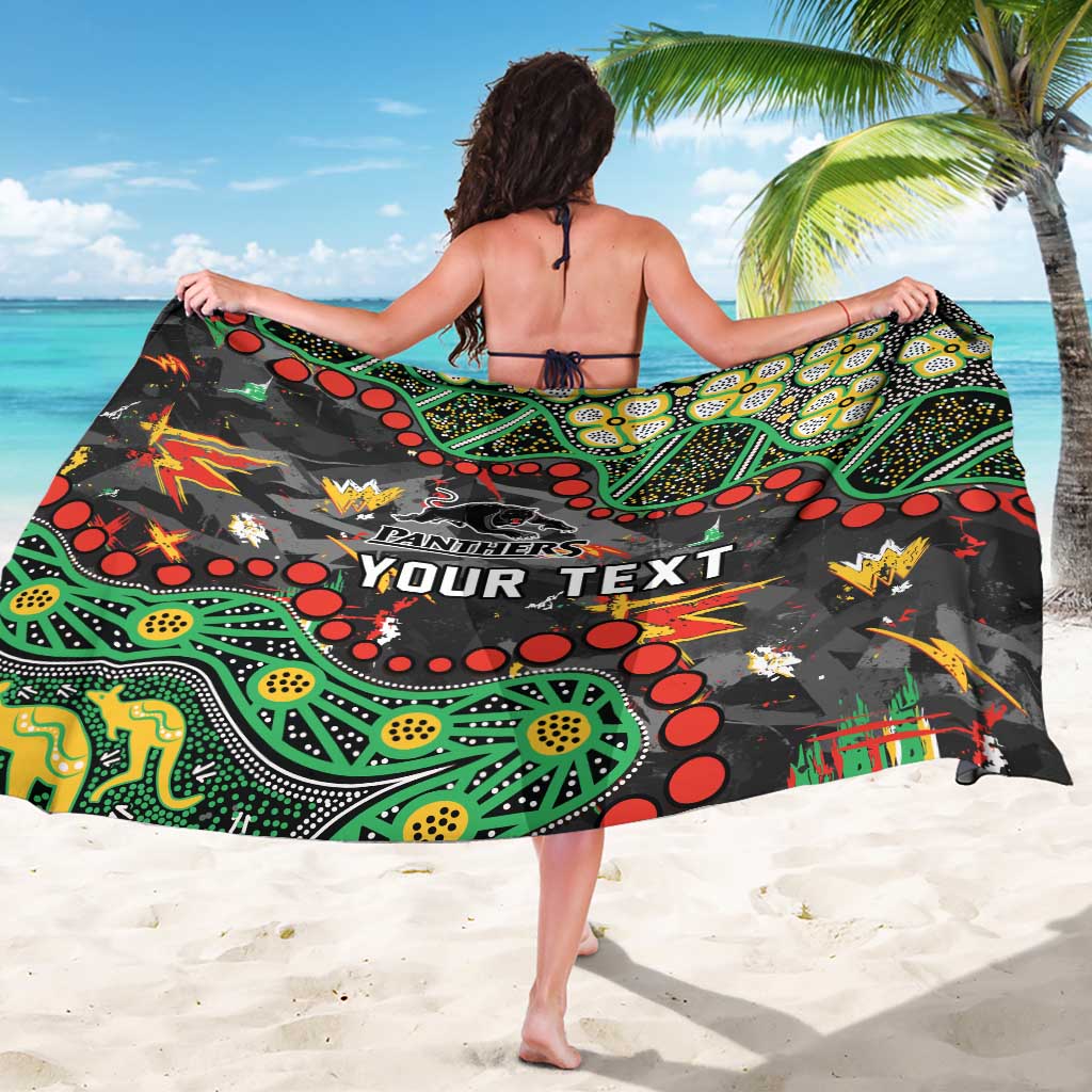 Personalized Penrith Panthers Sarong Aboriginal Pattern with Graffiti Style Design