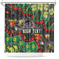 Personalized Penrith Panthers Shower Curtain Aboriginal Pattern with Graffiti Style Design