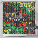 Personalized Penrith Panthers Shower Curtain Aboriginal Pattern with Graffiti Style Design