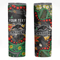 Personalized Penrith Panthers Skinny Tumbler Aboriginal Pattern with Graffiti Style Design