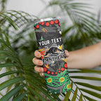 Personalized Penrith Panthers Skinny Tumbler Aboriginal Pattern with Graffiti Style Design