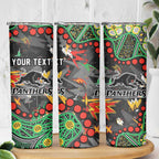 Personalized Penrith Panthers Skinny Tumbler Aboriginal Pattern with Graffiti Style Design