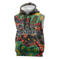 Personalized Penrith Panthers Sleeveless Hoodie Aboriginal Pattern with Graffiti Style Design