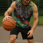 Personalized Penrith Panthers Sleeveless Hoodie Aboriginal Pattern with Graffiti Style Design