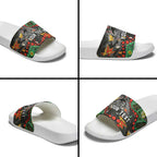 Personalized Penrith Panthers Slide Sandals Aboriginal Pattern with Graffiti Style Design