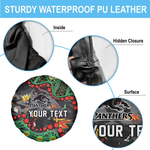 Personalized Penrith Panthers Spare Tire Cover Aboriginal Pattern with Graffiti Style Design