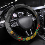 Penrith Panthers Steering Wheel Cover Aboriginal Pattern with Graffiti Style Design