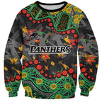 Personalized Penrith Panthers Sweatshirt Aboriginal Pattern with Graffiti Style Design