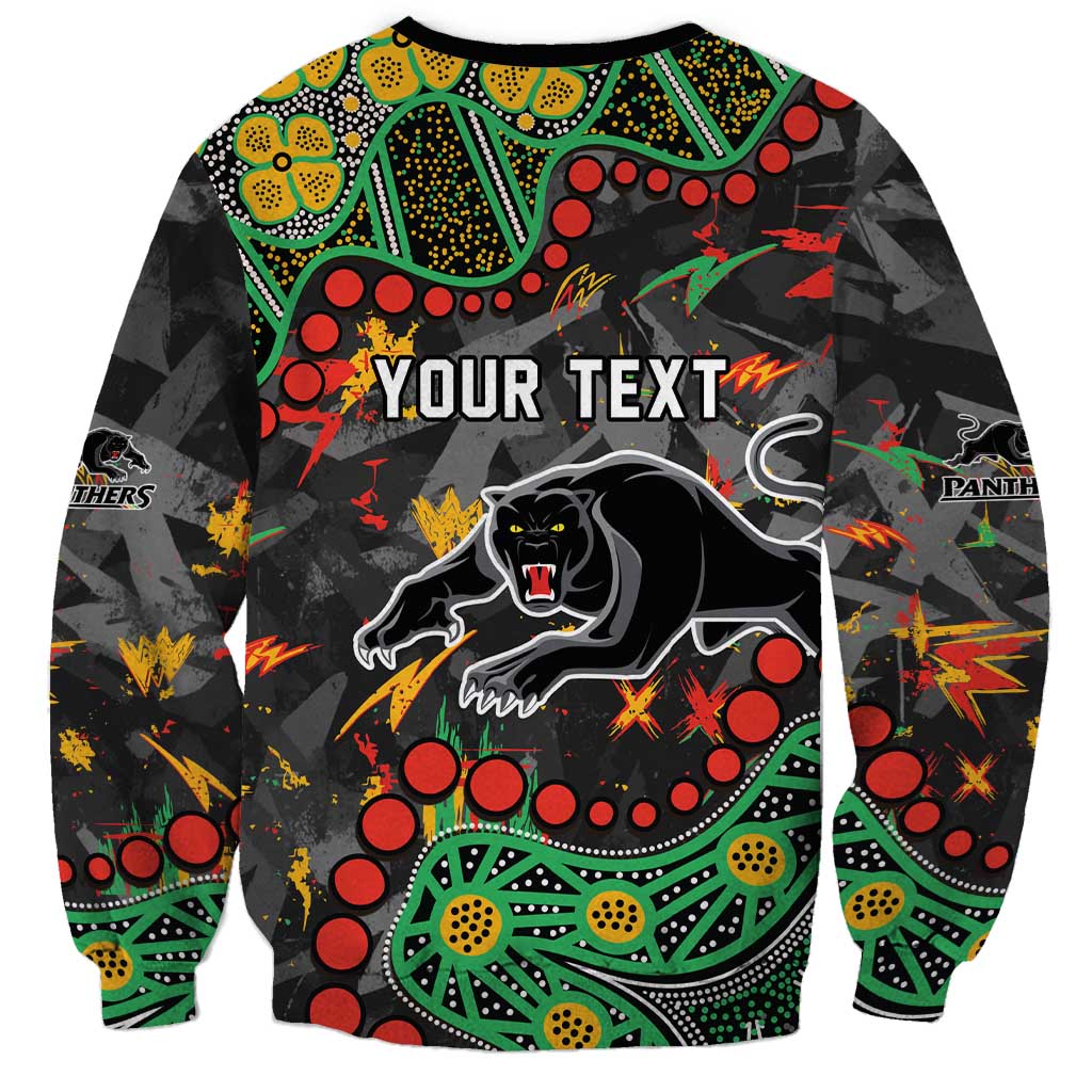 Personalized Penrith Panthers Sweatshirt Aboriginal Pattern with Graffiti Style Design