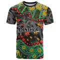 Personalized Penrith Panthers T Shirt Aboriginal Pattern with Graffiti Style Design