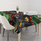 Personalized Penrith Panthers Tablecloth Aboriginal Pattern with Graffiti Style Design