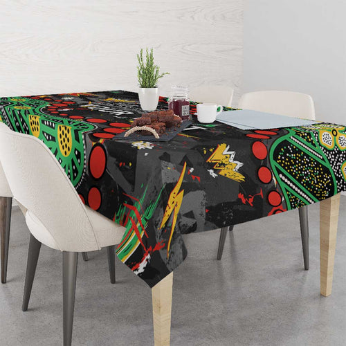 Personalized Penrith Panthers Tablecloth Aboriginal Pattern with Graffiti Style Design