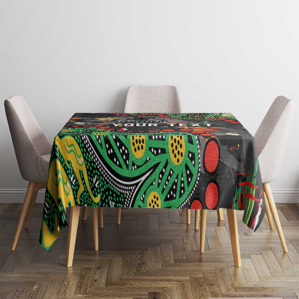 Personalized Penrith Panthers Tablecloth Aboriginal Pattern with Graffiti Style Design