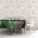 Personalized Penrith Panthers Tablecloth Aboriginal Pattern with Graffiti Style Design