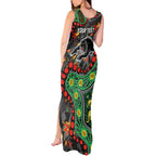 Personalized Penrith Panthers Tank Maxi Dress Aboriginal Pattern with Graffiti Style Design