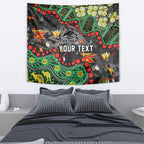 Personalized Penrith Panthers Tapestry Aboriginal Pattern with Graffiti Style Design