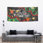 Personalized Penrith Panthers Tapestry Aboriginal Pattern with Graffiti Style Design