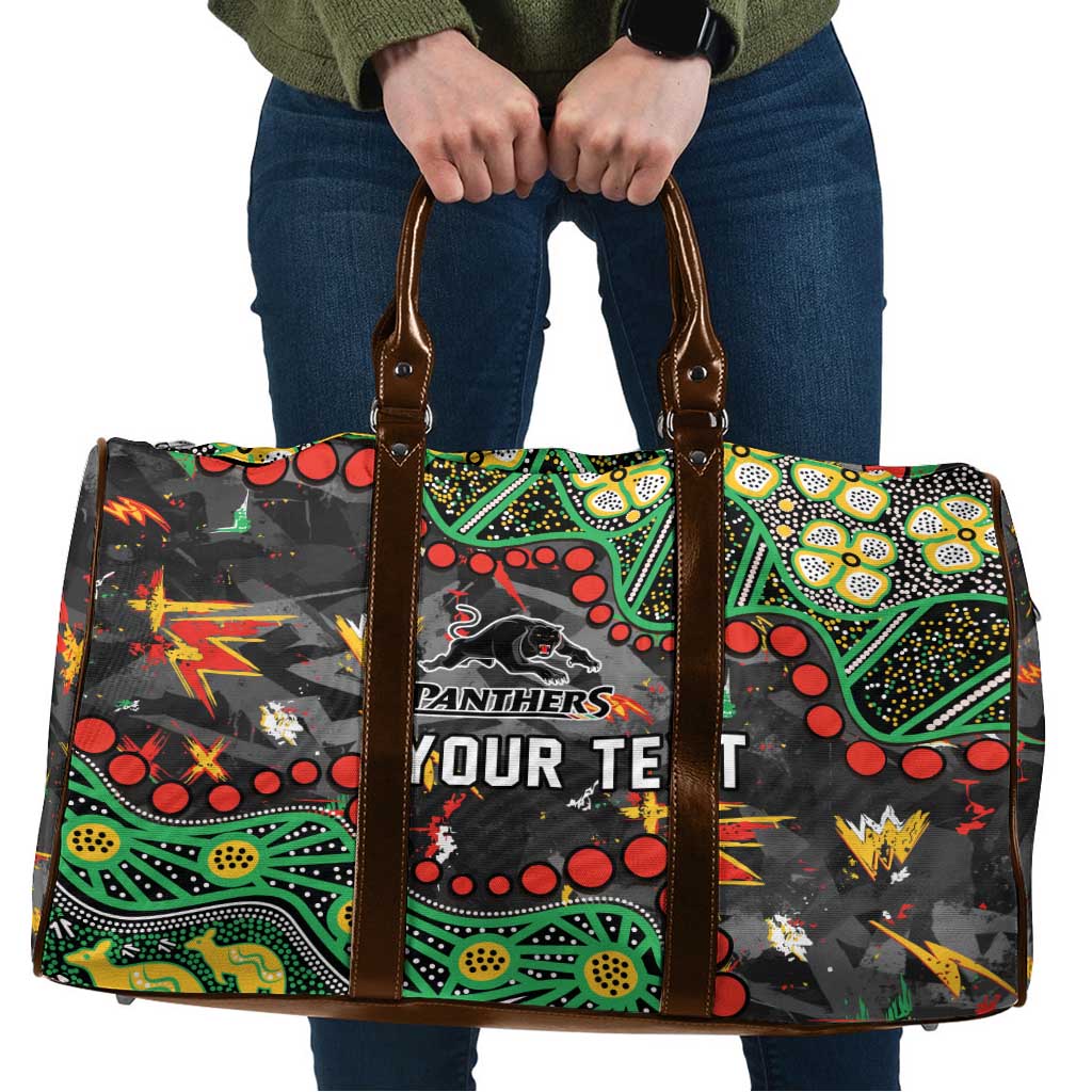 Personalized Penrith Panthers Travel Bag Aboriginal Pattern with Graffiti Style Design