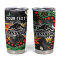 Personalized Penrith Panthers Tumbler Cup Aboriginal Pattern with Graffiti Style Design