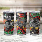 Personalized Penrith Panthers Tumbler Cup Aboriginal Pattern with Graffiti Style Design