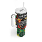 Personalized Penrith Panthers Tumbler With Handle Aboriginal Pattern with Graffiti Style Design