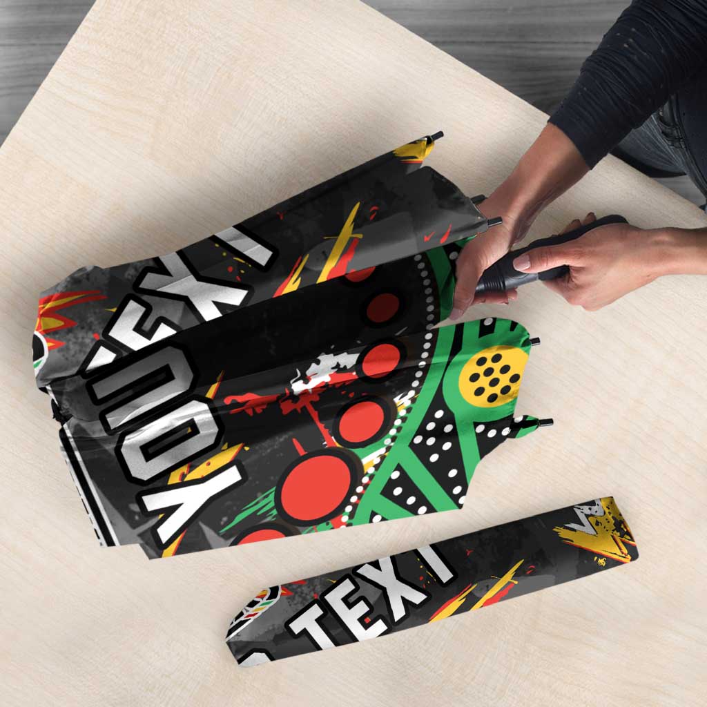 Personalized Penrith Panthers Umbrella Aboriginal Pattern with Graffiti Style Design