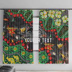 Personalized Penrith Panthers Window Curtain Aboriginal Pattern with Graffiti Style Design