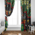 Personalized Penrith Panthers Window Curtain Aboriginal Pattern with Graffiti Style Design